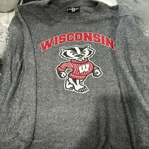 University of Wisconsin gray sweatshirt